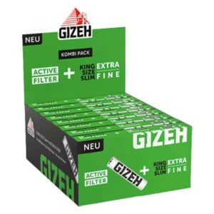 GIZEH BLACK King Size Slim Papers + Active Filter 34 Stk. in VE26