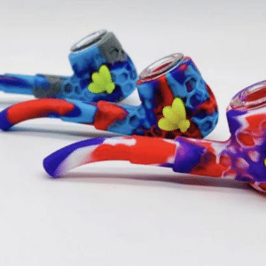 Handpfeife aus Glas und Silikon 13cm