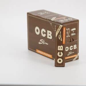 OCB Virgin Unbleached King Size Slim Papers + Tips 32 Stk. in VE32