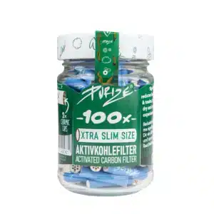 PURIZE Aktivkohlefilter XTRA Slim ø 6mm Blue 100er Glas