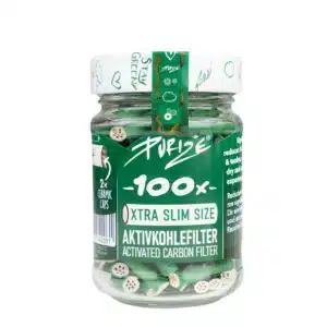 PURIZE Aktivkohlefilter XTRA Slim ø 6mm Green 100er Glas
