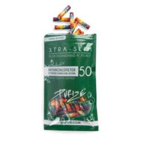 PURIZE Aktivkohlefilter XTRA Slim ø 6mm Rainbow 50er