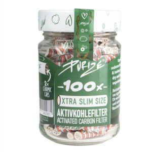 PURIZE Aktivkohlefilter XTRA Slim ø 6mm XMAS 100er Glas
