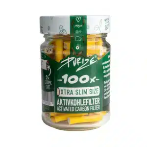 PURIZE Aktivkohlefilter XTRA Slim ø 6mm Yellow 100er Glas