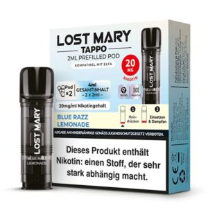 Lost Mary Tappo Prefilled Pods mit Nikotin Blue Razz Lemonade 2 Stk.