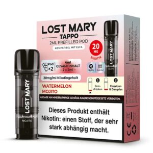 Lost Mary Tappo Prefilled Pods mit Nikotin Watermelon Mojito 2 Stk.