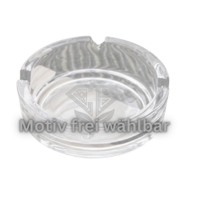 Glas-Aschenbecher mit Custom-Logo, rund