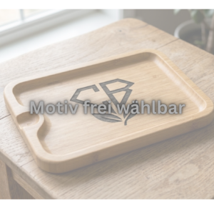 Bambus Rolling Tray Standard 19 x 24 cm mit Custom-Logo